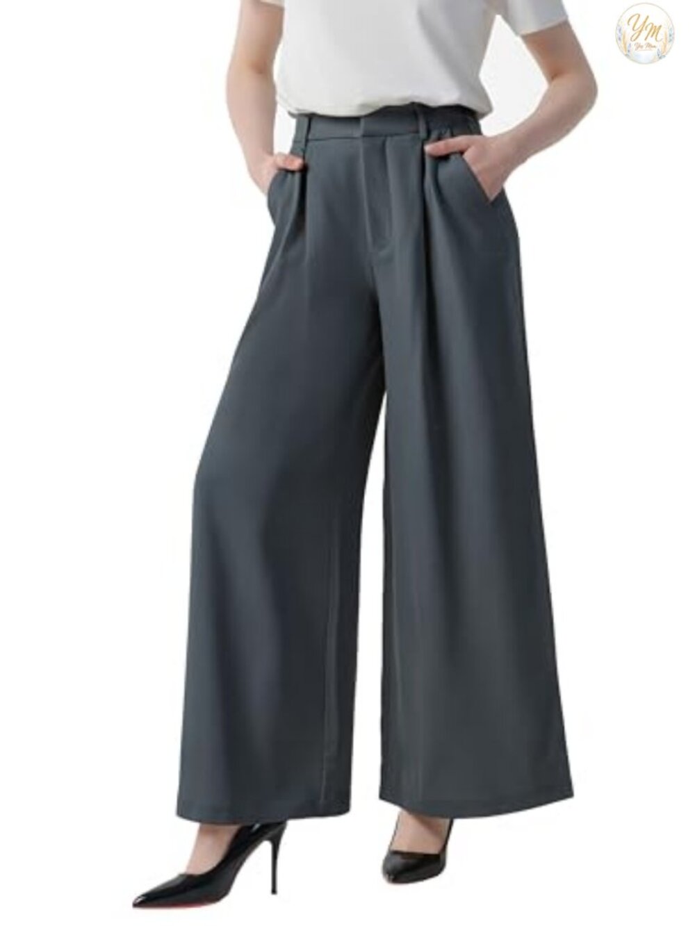 Wide Leg Palazzo Business Casual Pants High Waist Flowy Comfortable